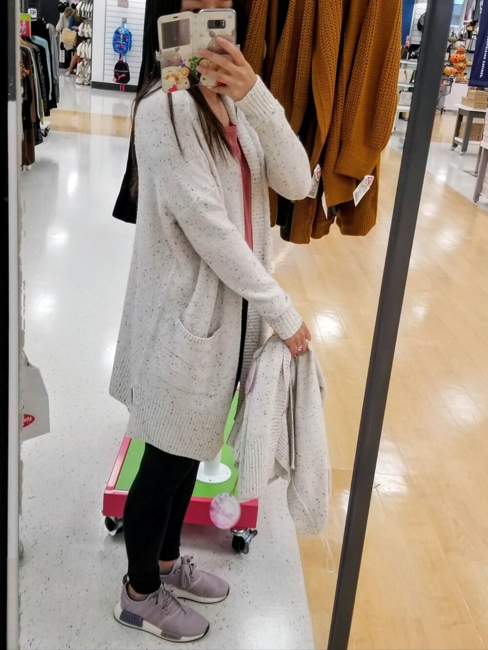 Kaisley Cozy Open-Front Speckled Cream Cardigan Sweater In Size XS